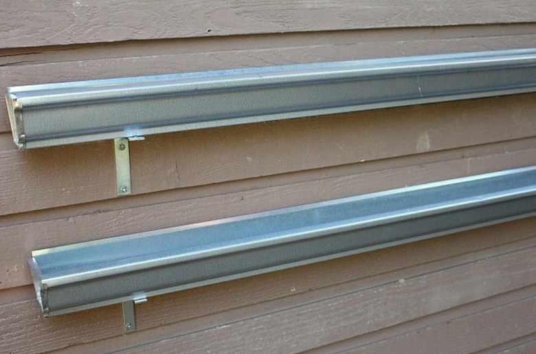 Gutters mounted on a wall