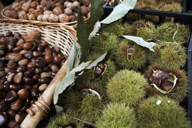 Chestnuts on market stall