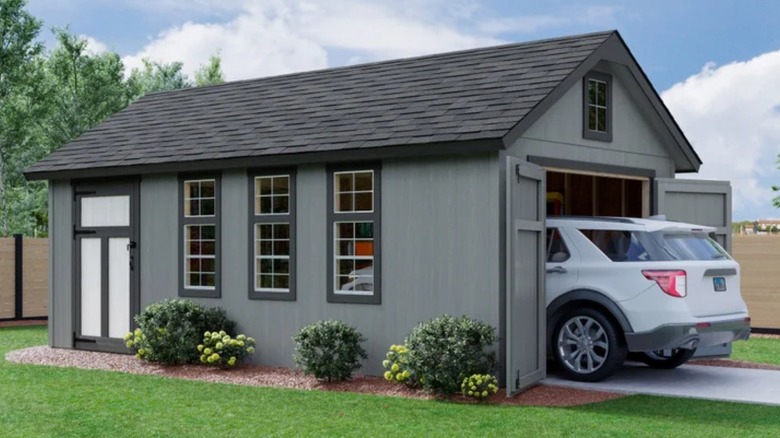 A car pulls into the Yardline Upton shed.