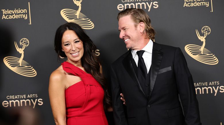 Chip and Joanna Gaines smile at the Emmy awards.
