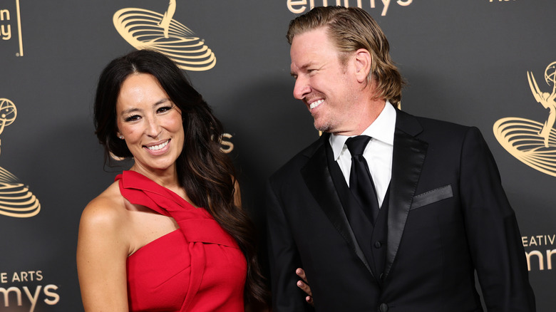 Chip and Joanna Gaines smile at the 2022 Emmys.