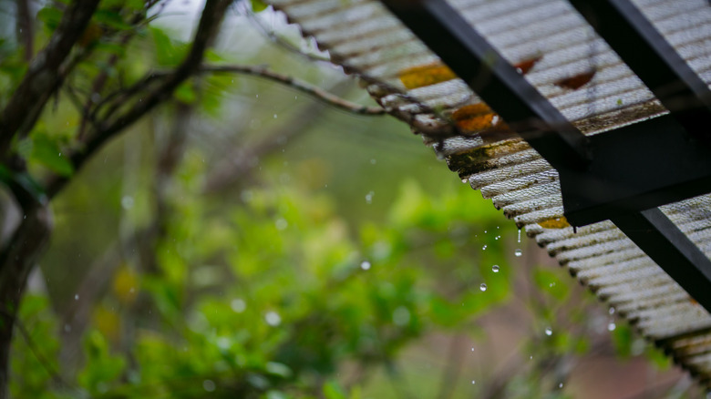 rain falling off of a pergola
