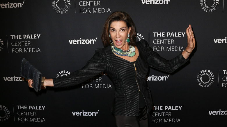 HGTV host Hilary Farr poses on the red carpet.